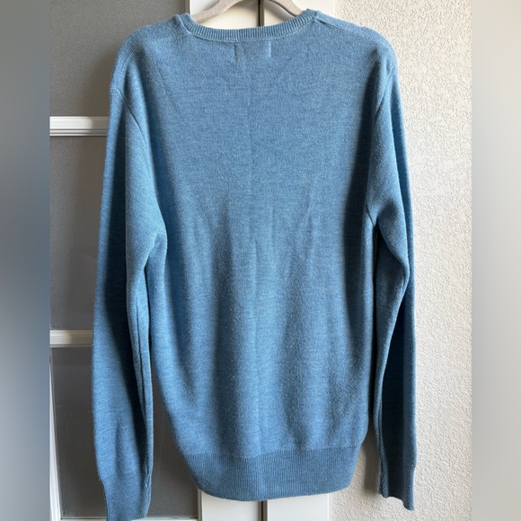 Puritan - Men's Vintage V-Neck Sweater - Made in the USA - Light Blue - Sz Large - Picture 3 of 6
